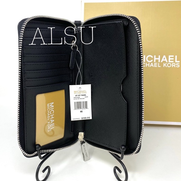 MichaelKors Flat Phone Case Wallet MiniLogo Black - Picture 6 of 7